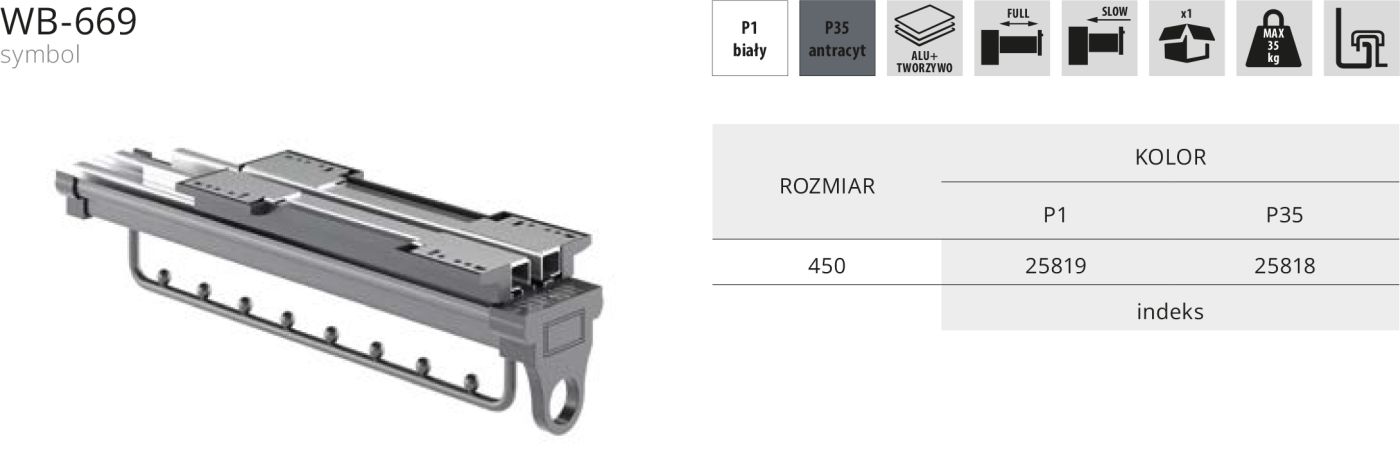 WB-669 Wieszak wysuwny