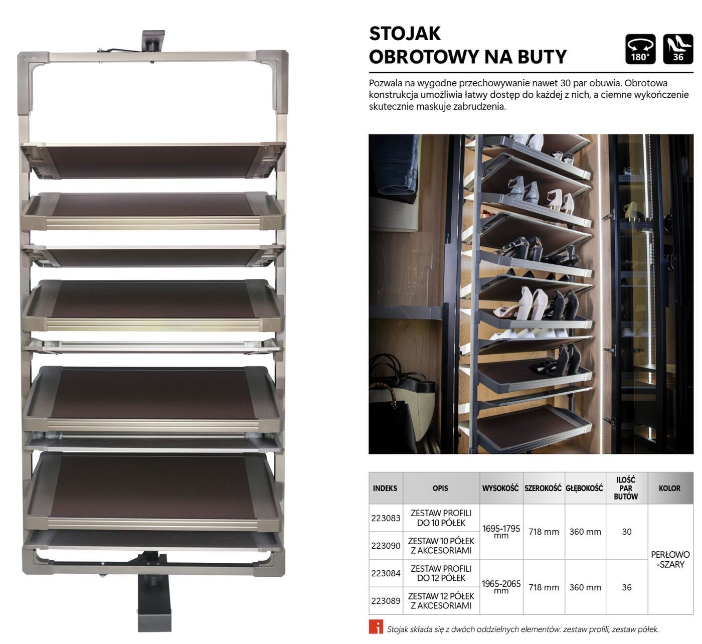 Stojak obrotowy na buty Royal (10 / 12 półek)